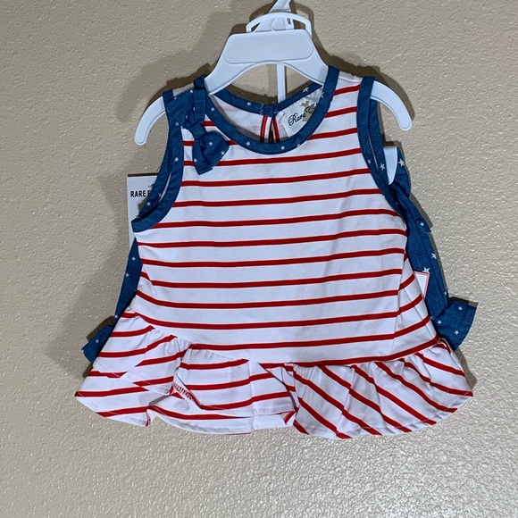 NWT Rare Editions Stripe Tank Top Star Shorts - Picture 2 of 7